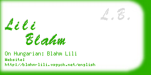 lili blahm business card